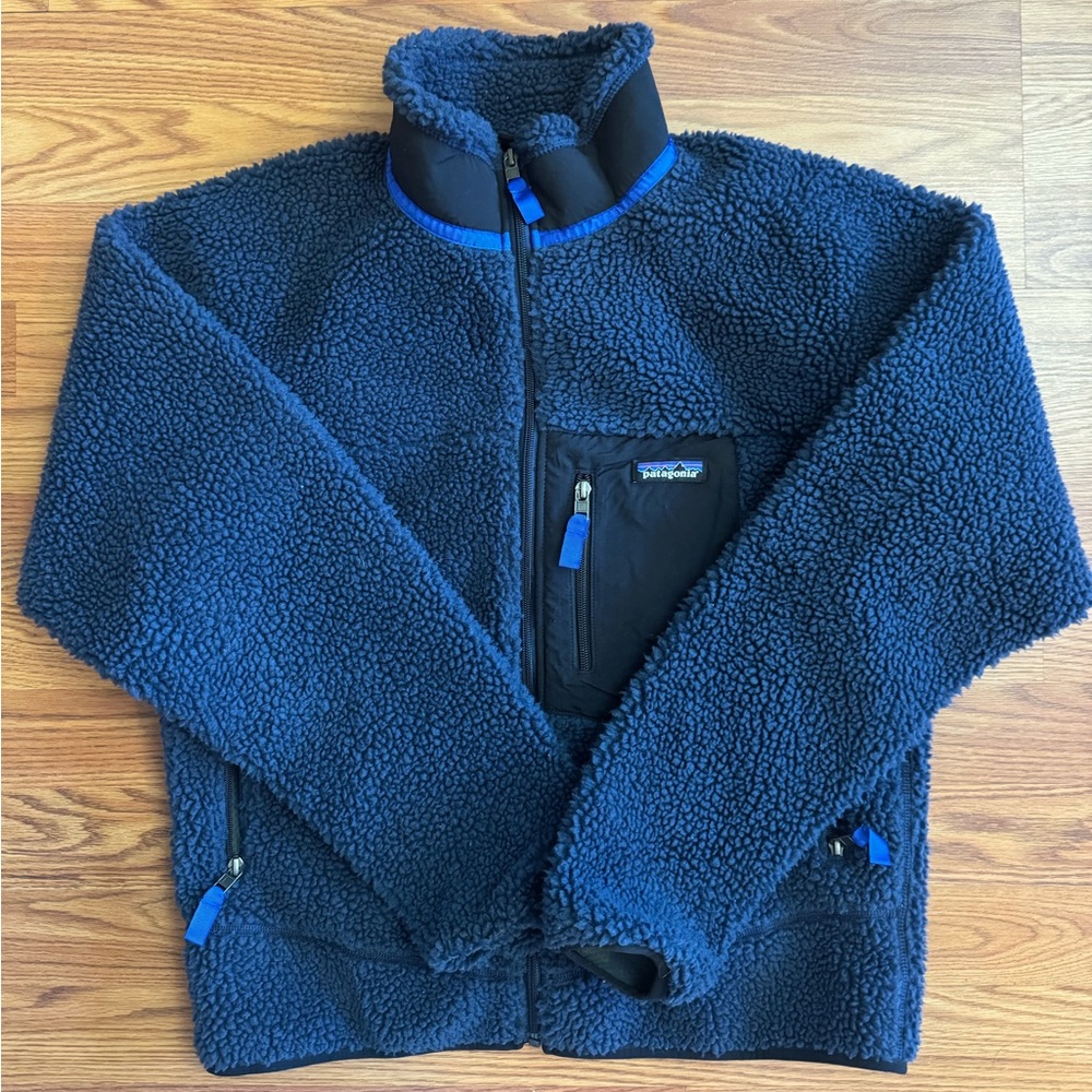 Mens Navy Blue Zip Up Fleece Patagonia Jacket